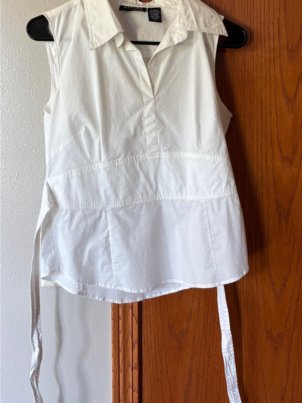 Attyre White Cotton Blend Shirt Top